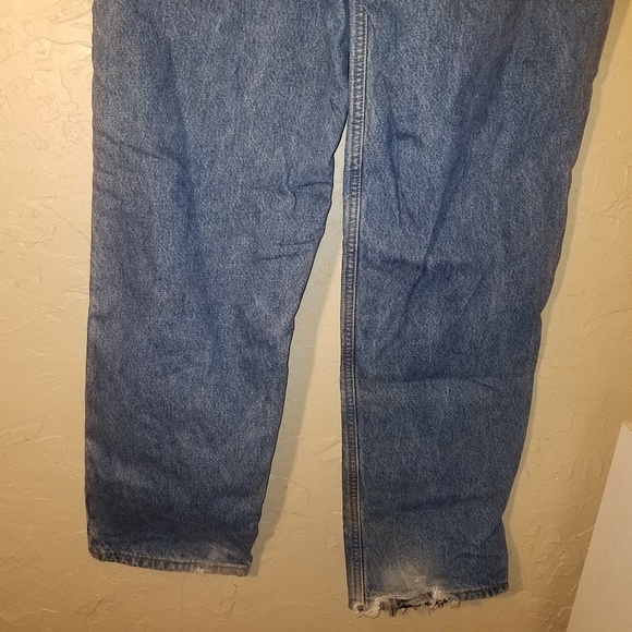 Carhartt Flannel Lined 38x34 Med Wash Blue Jeans - Picture 2 of 8